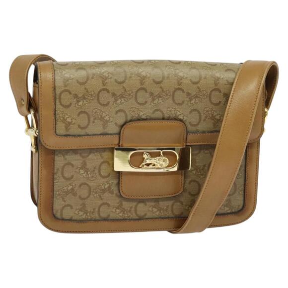 CELINE C Sulky Shoulder Bag Pvc Beige Gold - Picture 1 of 13